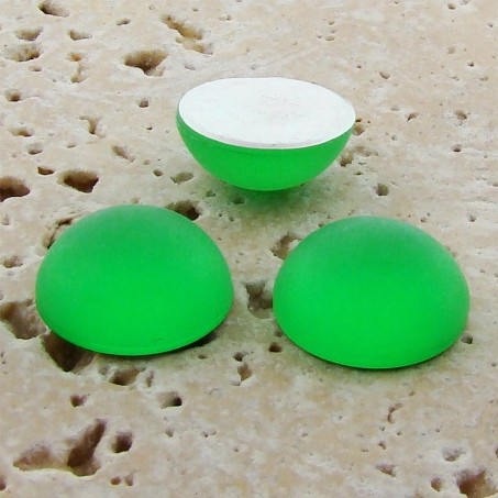 (image for) Peridot Matte Frosted - 15mm Round Domed Cabochons - Lots of 144