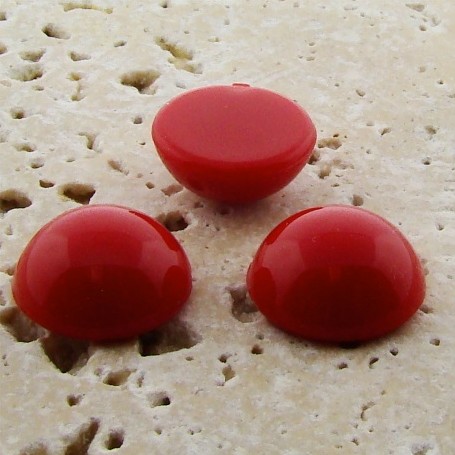 (image for) Red Opaque - 20mm. Round Domed Cabochons - Lots of 72