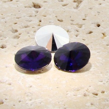 (image for) Amethyst - 8mm. Round Rivoli Rhinestone Jewels - Lots of 144