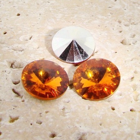 (image for) Madeira Topaz - 10mm. Round Rivoli Rhinestone - Lots of 144