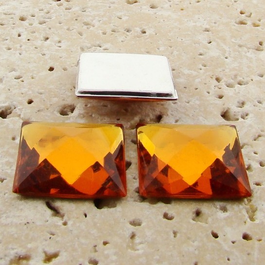 (image for) Madeira Topaz Jewel Faceted - 20mm Square Cabochons - Lot of 144