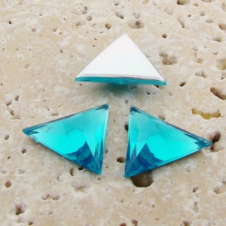 (image for) Aqua Faceted - 18x18mm. Triangle Cabochons - Lots of 144