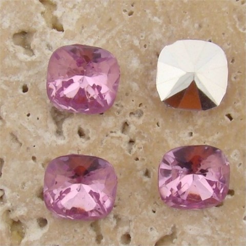 (image for) Rose Jewel - 12x12mm Square Cushion Faceted Jewel - Lot of 144