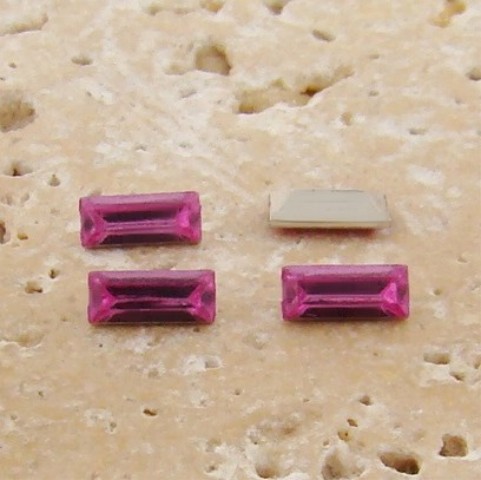 (image for) Rose Jewel - 7x3mm. Rectangle Baguette Gem Jewels - Lots of 144