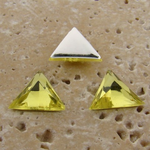 (image for) Lime Jonquil Jewel Faceted -13x13mm Triangle Cabochon-Lot of 144