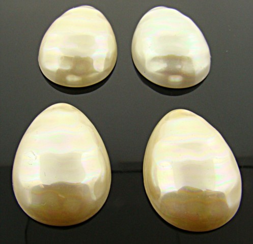 (image for) 25X17MM CULTURA RAINBOW TEXTURED PEARL PEAR CABOCHON - Lot of 12