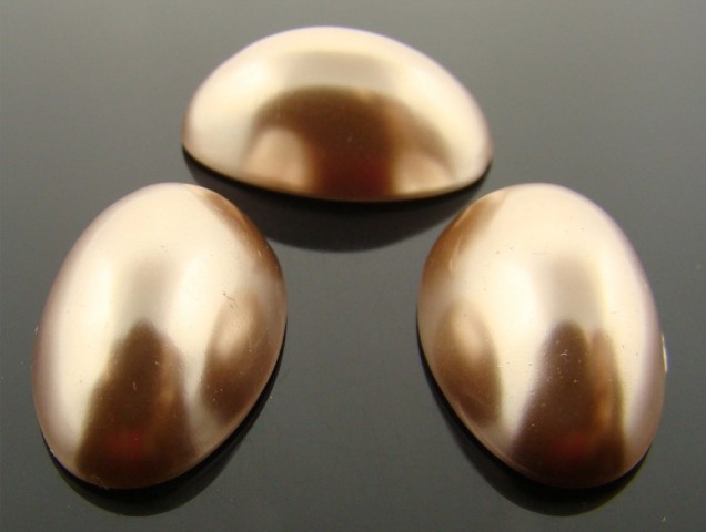 (image for) 25X16MM BRONZE HIGH DOME PEARL OVAL CABOCHONS - Lot of 72