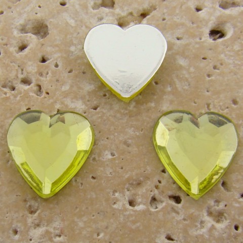 (image for) Jonquil Jewel Faceted - 15mm. Heart Cabochons - Lots of 144