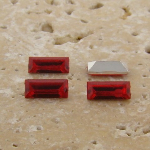 (image for) Ruby Jewel - 7x3mm. Rectangle Baguette Gem Jewels - Lots of 144