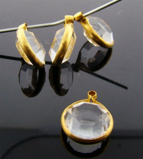 (image for) CRYSTAL 10MM ROUND 1-LOOP BRASS CHANNELS - Lot of 144